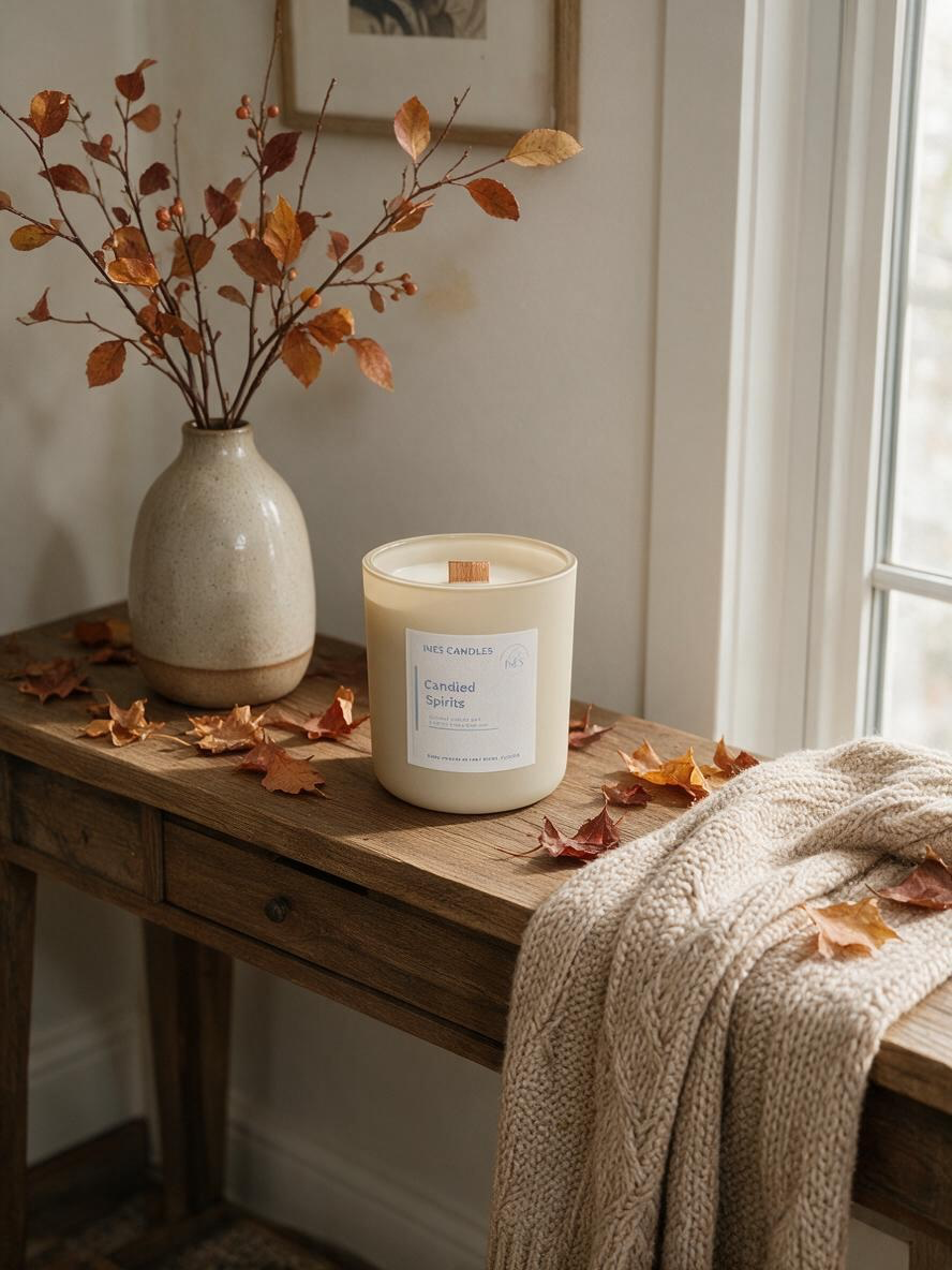 Candied Spirits = Rich + Spiced + Festive
This is your gathering/entertaining fragrance. Apple, pear, cinnamon, chestnuts, clove, caramel, sugarcane and vanilla give it that warm people are coming over tonight feeling.